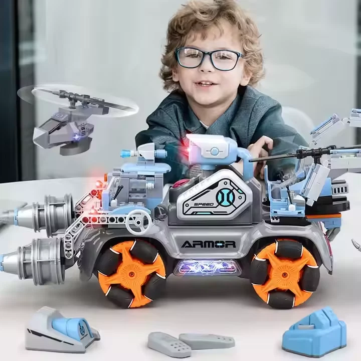 413 PCS DIY 2 in1 Building Blocks RC Car 1:16 Logistics Support Radio Control Tr - Image 2 of 4