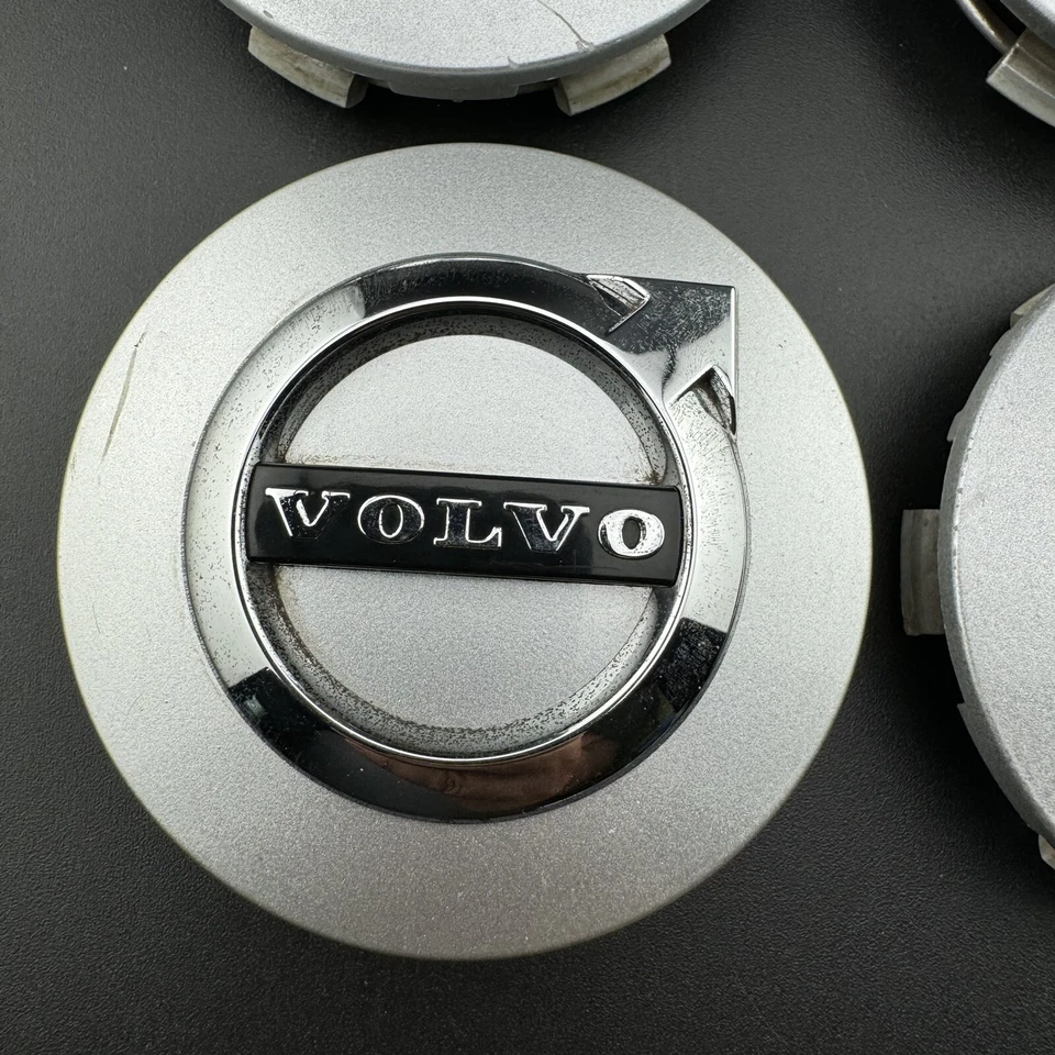 Set Of 4 VOLVO XC90 XC60 XC40 S60 S90 CENTER CAPS p/n 31471435 2012-24 SILVER - Image 3 of 4