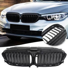 Black+Chrome Front Upper Radiator Grille Active Air Shutter For BMW G30 2017-20