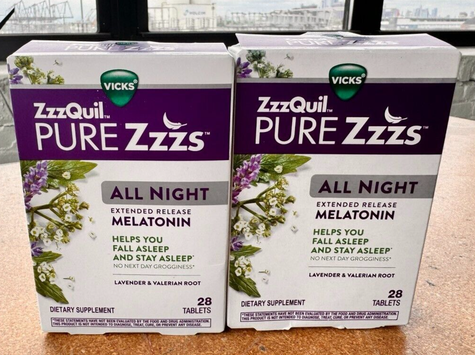 ZzzQuil PURE Zzzs All Night Extended Release Melatonin Tablet 28 2Pack