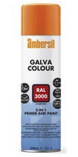 Ambersil 500ml Galva Colour Flame Red 2 in 1 Primer & Paint (RAL 3000)