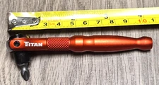 Titan Micro 1/4" Hex 90T Reversible Bit Ratchet w/Rotating Head, ORANGE #11315O