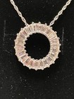 *NEW* ZALES Jeweler Sterling Silver White Lab-Created Baquette Sapphire Necklace — photo 3