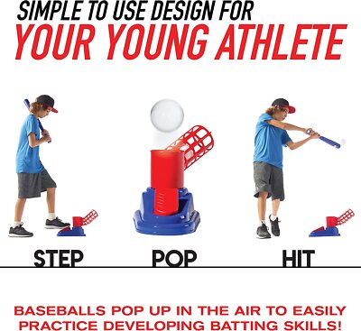 Maquina Dispara Pelotas Para Batear Y Mejorar Swing De Bateo +Youth Bat +3 Balls