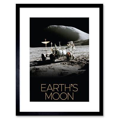NASA Unser Sonnensystem Mond Mond umherziehendes Fahrzeug Apollo 15 gerahmte Wandkunst 9 x 7 Zoll