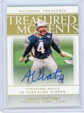 2019 Panini National Treasures Treasured Moments Gold Auto #54 Adam Vinatieri 