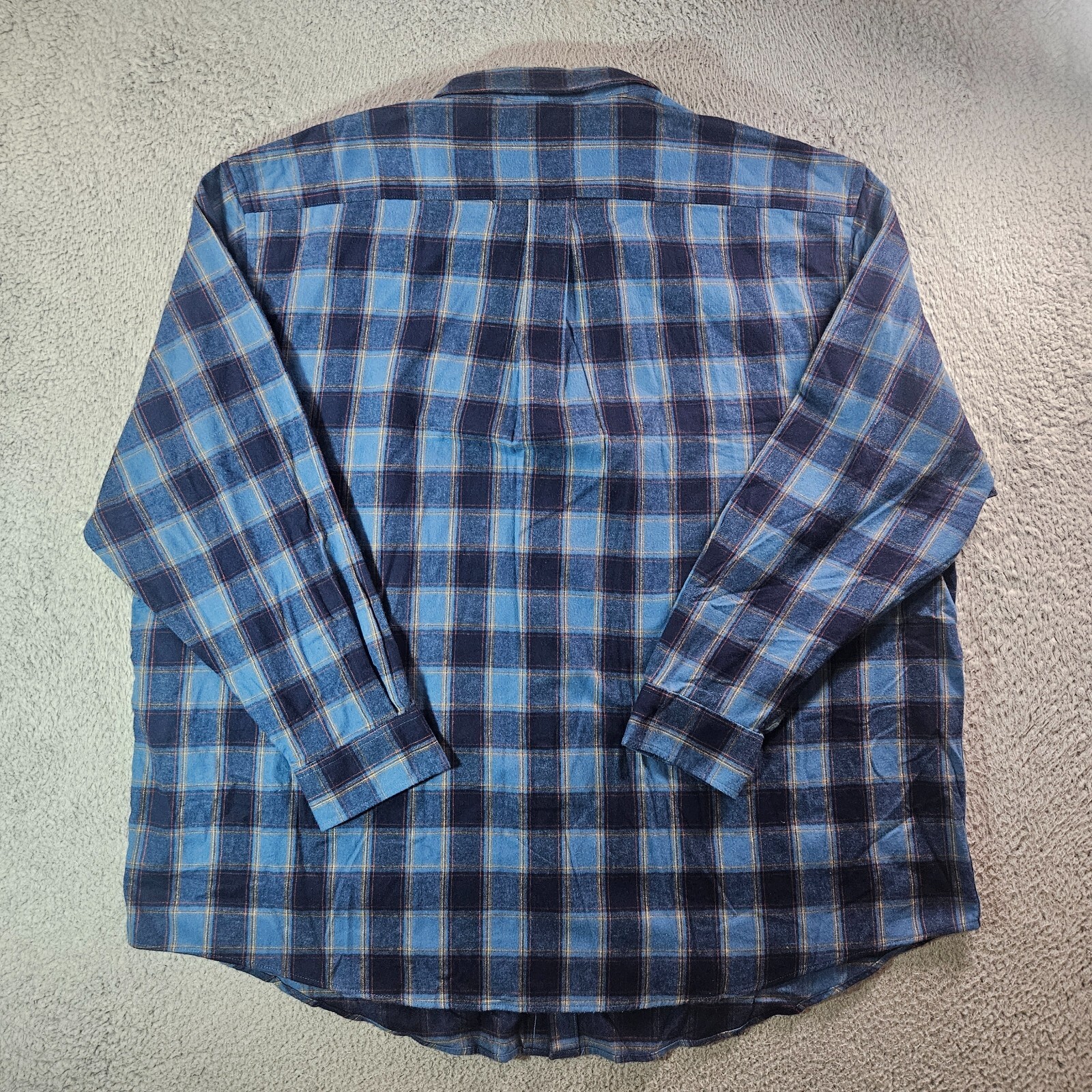 NWT Roundtree & Yorke Portuguese Flannel Shirt Men 3XB Blue Plaid
