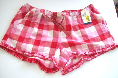 GINGER RED PLAID FLANNEL SLEEP SHORTS 