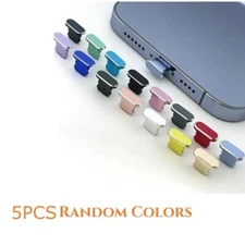 5PCS Metal Anti Dust Plug For iPhone 13 12 11 Pro XS MAX XR 7 SE Charge Port Cap
