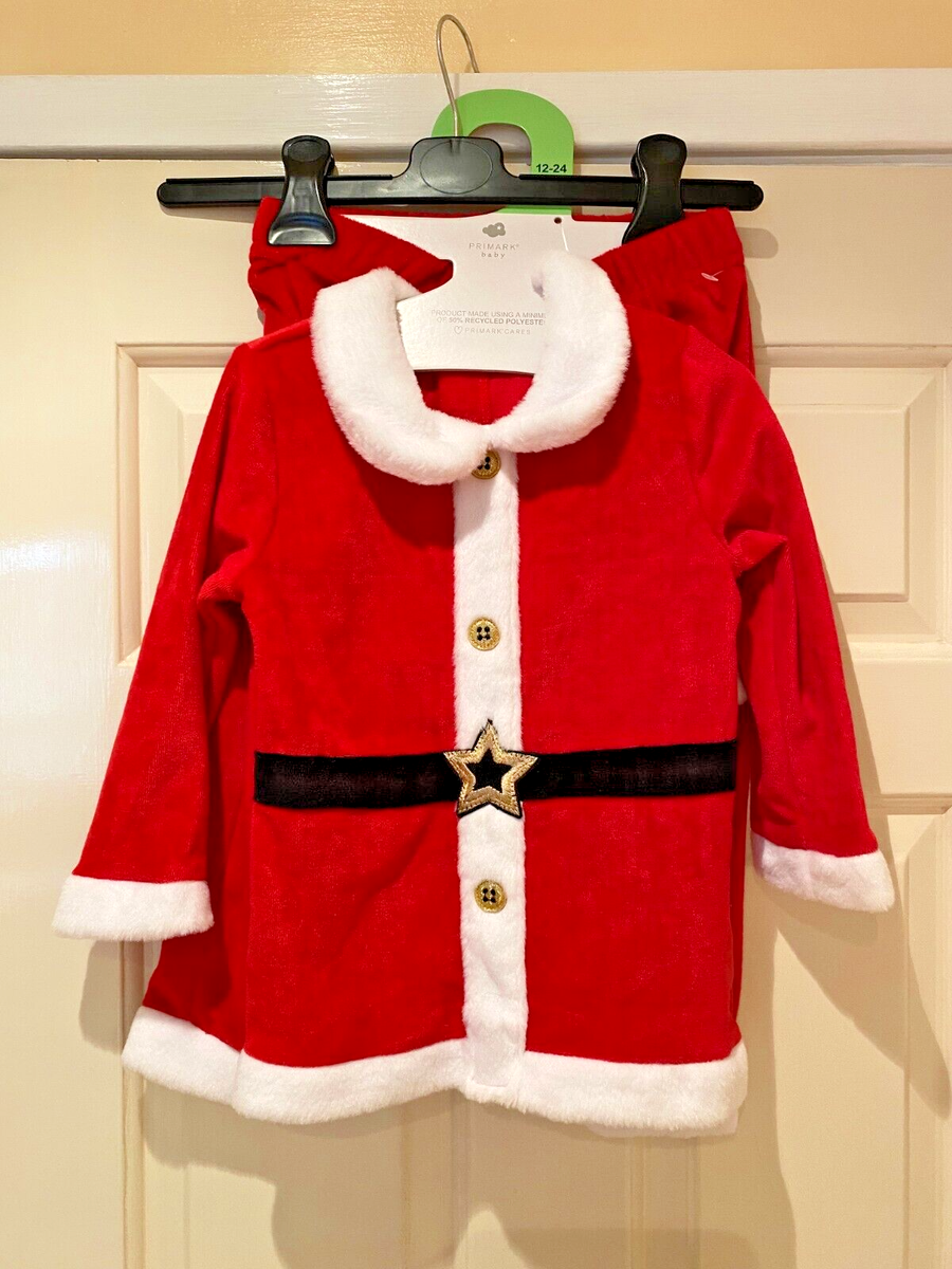 Primark Baby Two Piece Christmas Santa Outfit Size 12-24 Months