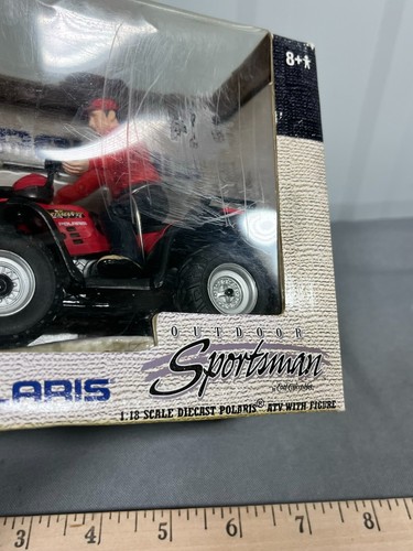 POLARIS Sportsman 500 4x4 4-Wheeler 1:18 NIB RED ATV 16 With DRIVER Fishing Rod - Picture 6 of 8