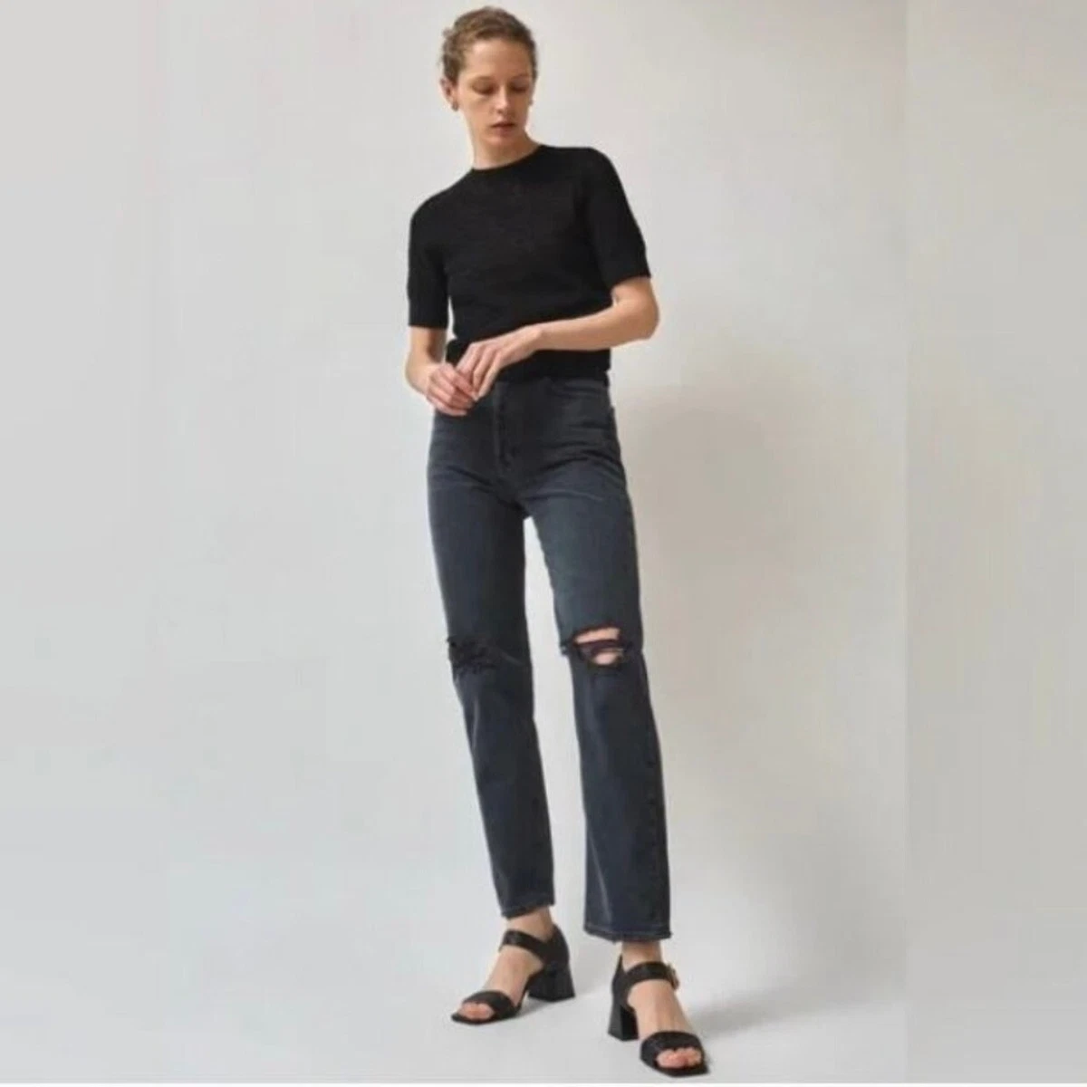 NWT Agolde 90s Pinch Waist Jeans High Rise Straight Leg Distressed