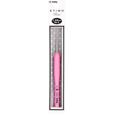 Tulip Needle Company TEL-06E Etimo Rose Steel Crochet Hook-Size 6/1.0mm