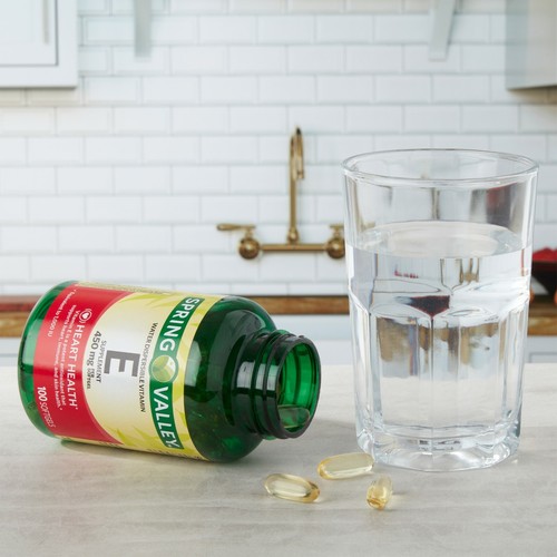 Spring Valley WaterDispersible Vitamin E Supplement Softgels, 450 mg