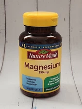 Nature Made Magnesium 250mg Dietary Supplement Liquid Softgels, 90 CT, Exp 01-27