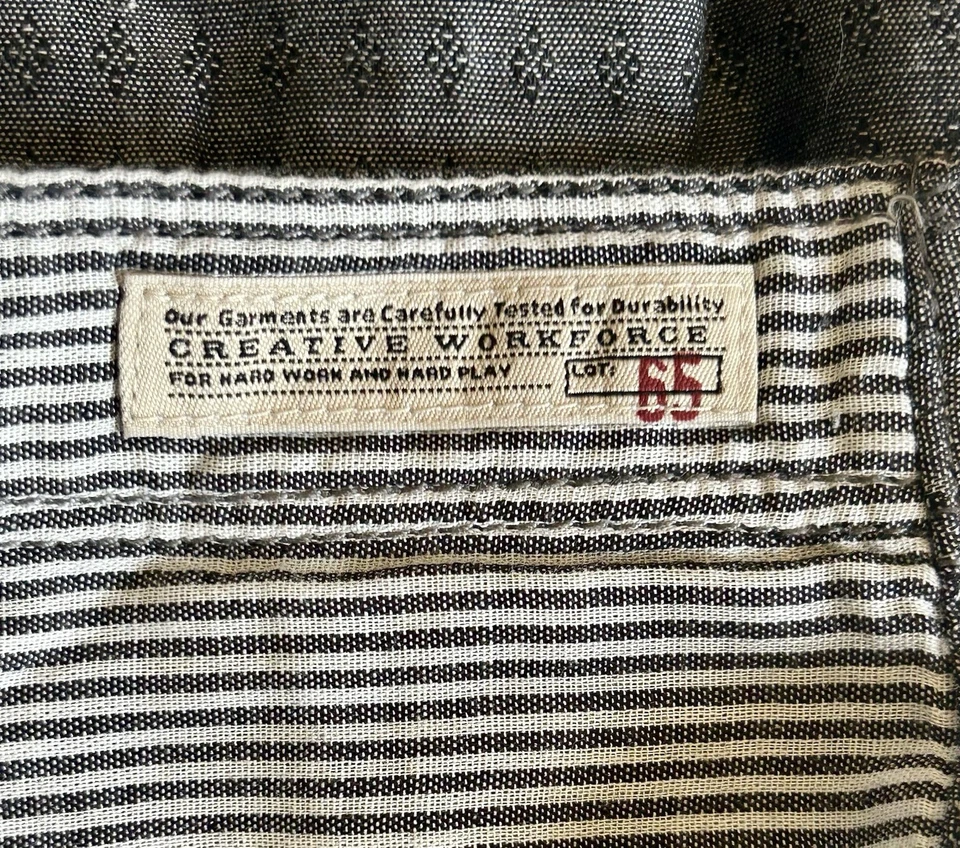 Howe Creative Workforce Button Up Washed Grey Diamond Print XXL Long Sleeve - Image 3 of 4