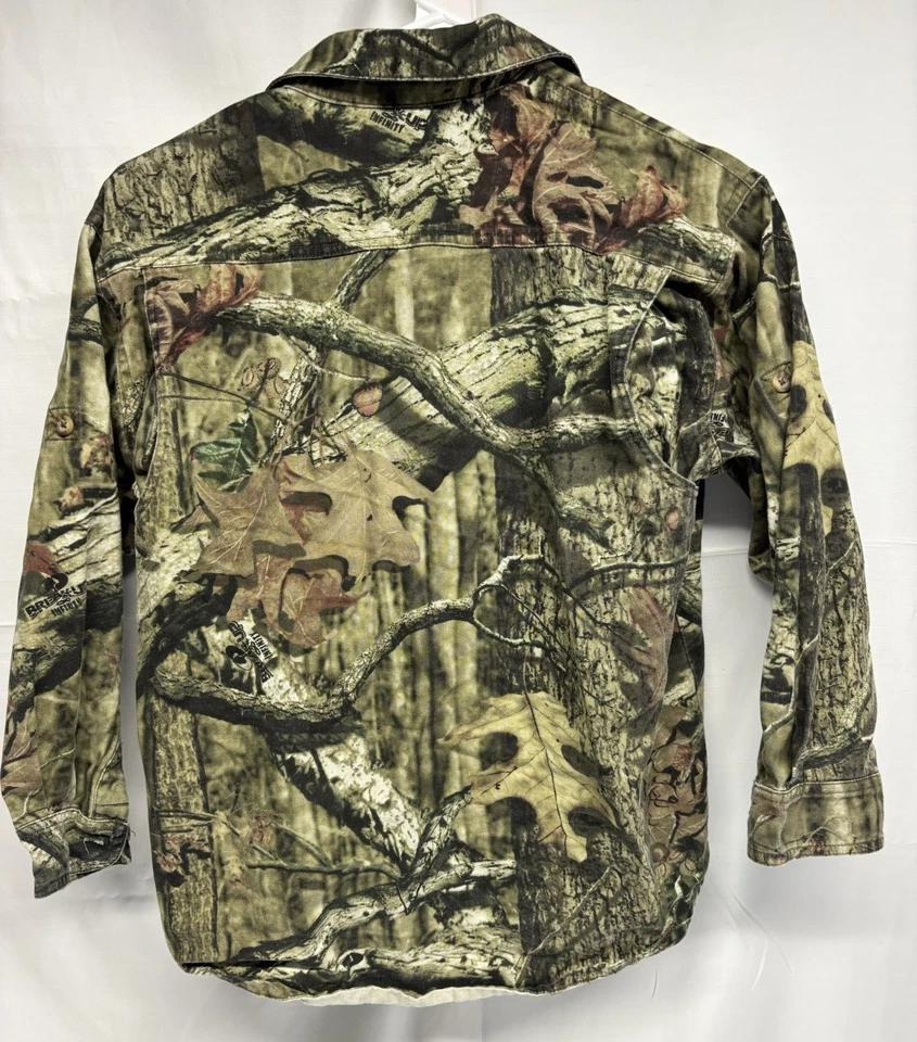 Game Winner Camo Shirt Youth M Button Up Real Tree Break Up Infinity Long Sleeve - Image 2 of 4