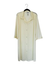 Vintage 90s Vanity Fair Silky Pajama Sleep Shirt Nightgown Robe Cottage Size M