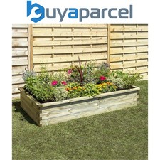 Zest Large Rectangular Sleeper Raised Wooden Bed Garden Planter 1.8m x 0.45m