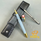 AUCTION MONTBLANC Meisterstuck 163 Light Blue Rollerball Gold Trim Gift w/Pouch — photo 1