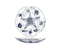 H&H Centrotavola Seashell Wand Deko Aus Glas Blau 30 Cm