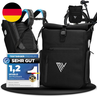 MIVELO 3In1 Fahrradtasche Für Gepäckträger I Rucksack & Gepäckträgertasche Hinte