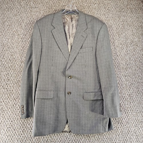 Chaps Ralph Lauren Wool/Silk Blazer Jacket Mens 42L Two Button Houndstooth - Picture 7 of 12
