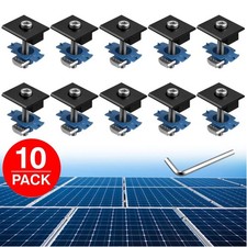 10Pcs Solar Panels Mid Clamps for Unistrut Al...