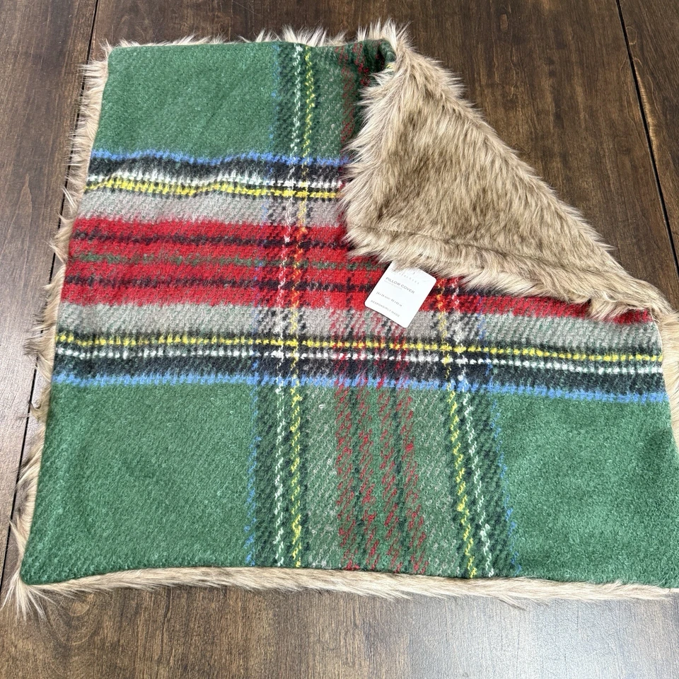 CERÁMICA GRANERO STEWART CUADROS CON FUNDA DE ALMOHADA TRASERA DE PIEL 24" ~ VERDE MULTI ~ NAVIDAD Foto 2 de 4