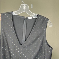 Gap Sleeveless V Neck Star Print Black Dress - Small