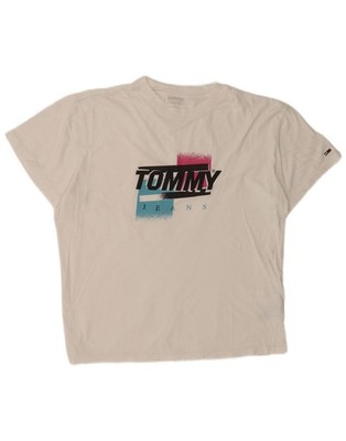 Tommy Hilfiger Herren Grafik T-Shirt Oberteil Medium Weiß Baumwolle CS24