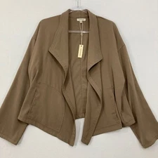 New Max Studio size XL Light Brown Draped Front Light Soft Comfy Jacket