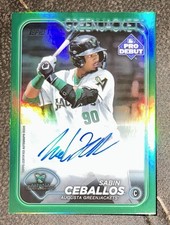 2024 Topps Pro Debut Braves Autographs Green #PD-50 - Sabin Ceballos #66/99🔥