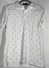 G/Fore G4 Golf Shirt Men s Polo Sleeve Logo Skulls Tees Ice Print M White