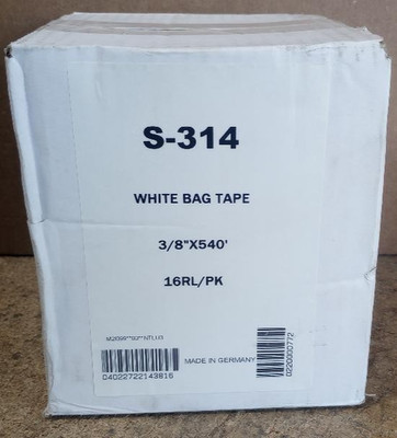 NEW Uline S-314 White Bag Tape 16 Rolls 3/8 in. x  540 ft. - Free US Ship