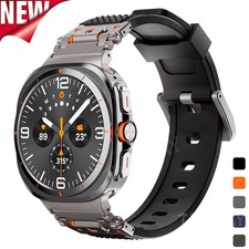 Silicone  Metal Strap for Samsung Galaxy Watch Ultra 47mm No Gaps Sports Band