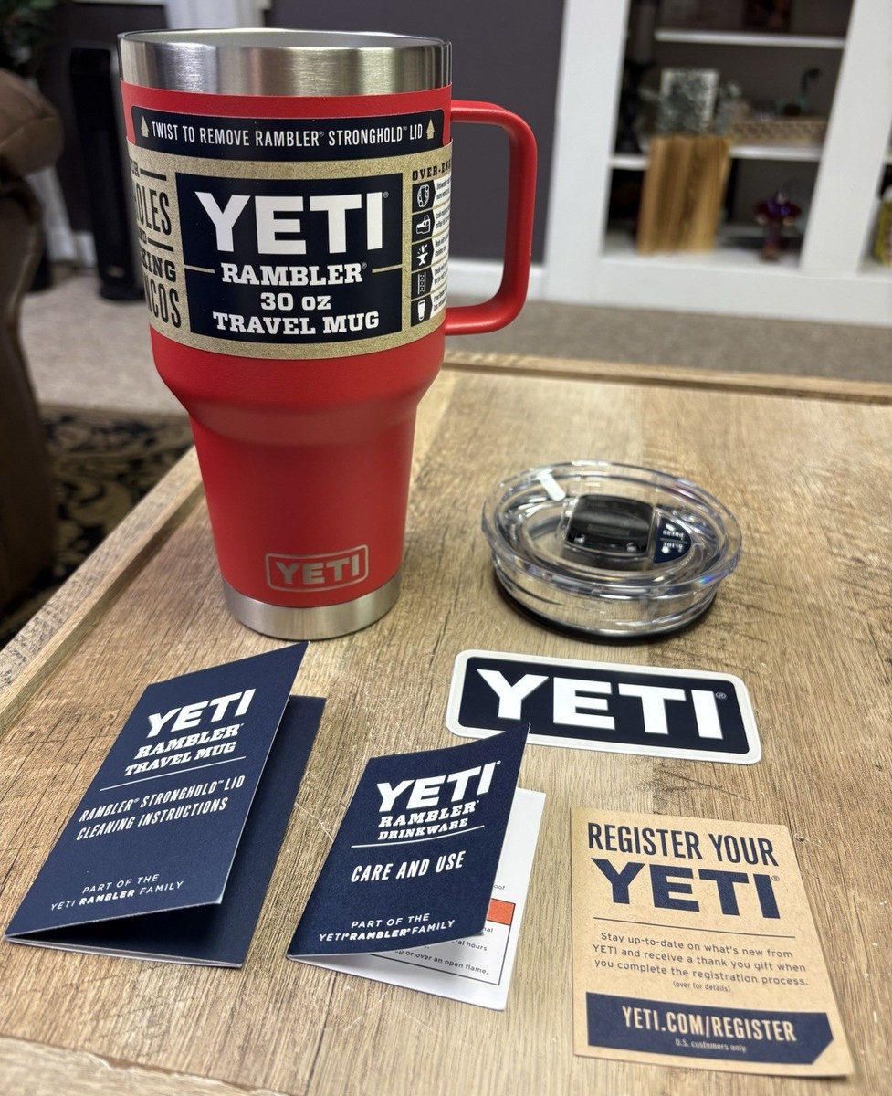 YETI Rambler 30 oz Travel Mug Stronghold Lid Rescue Red NWT | eBay