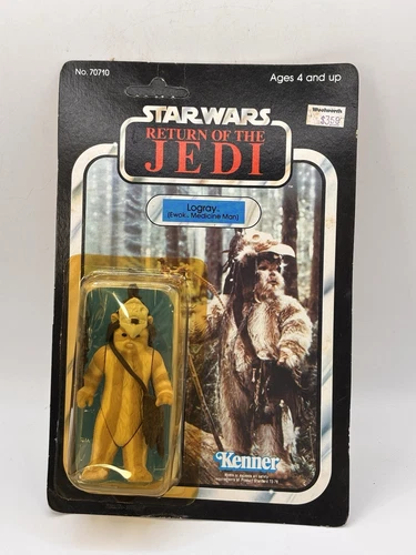Kenner STAR WARS MOC unpunched 65 back 1983 Return of the Jedi LOGRAY Ewok ROTJ