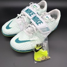 Nike Zoom HJ Elite High Jump Track Spikes Mens 9 White Green FZ9636-100 NEW