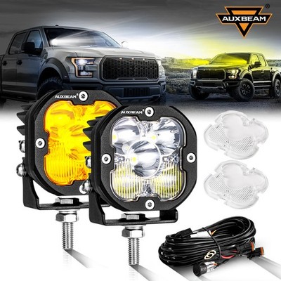 AUXBEAM 2X 3'' inch LED Work Head Light Fog Driving Combo Pods Offroad For Dodge