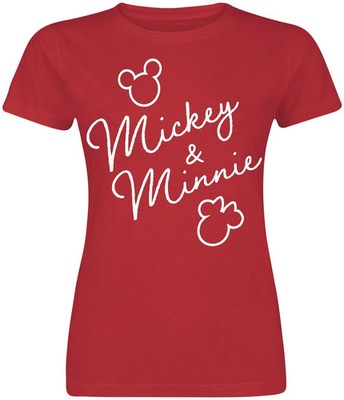 Mickey Mouse T-Shirt Damen Mickey & Minnie Classic Signatures rot