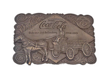 75 Year Anniversary Coca Cola Belt Buckle Mens Vintage 1976 Bergamot Brass D9