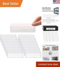 Label Holders Adhesive Shelf Tag Clear Shelf Tag Index Card Pockets Plastic D...