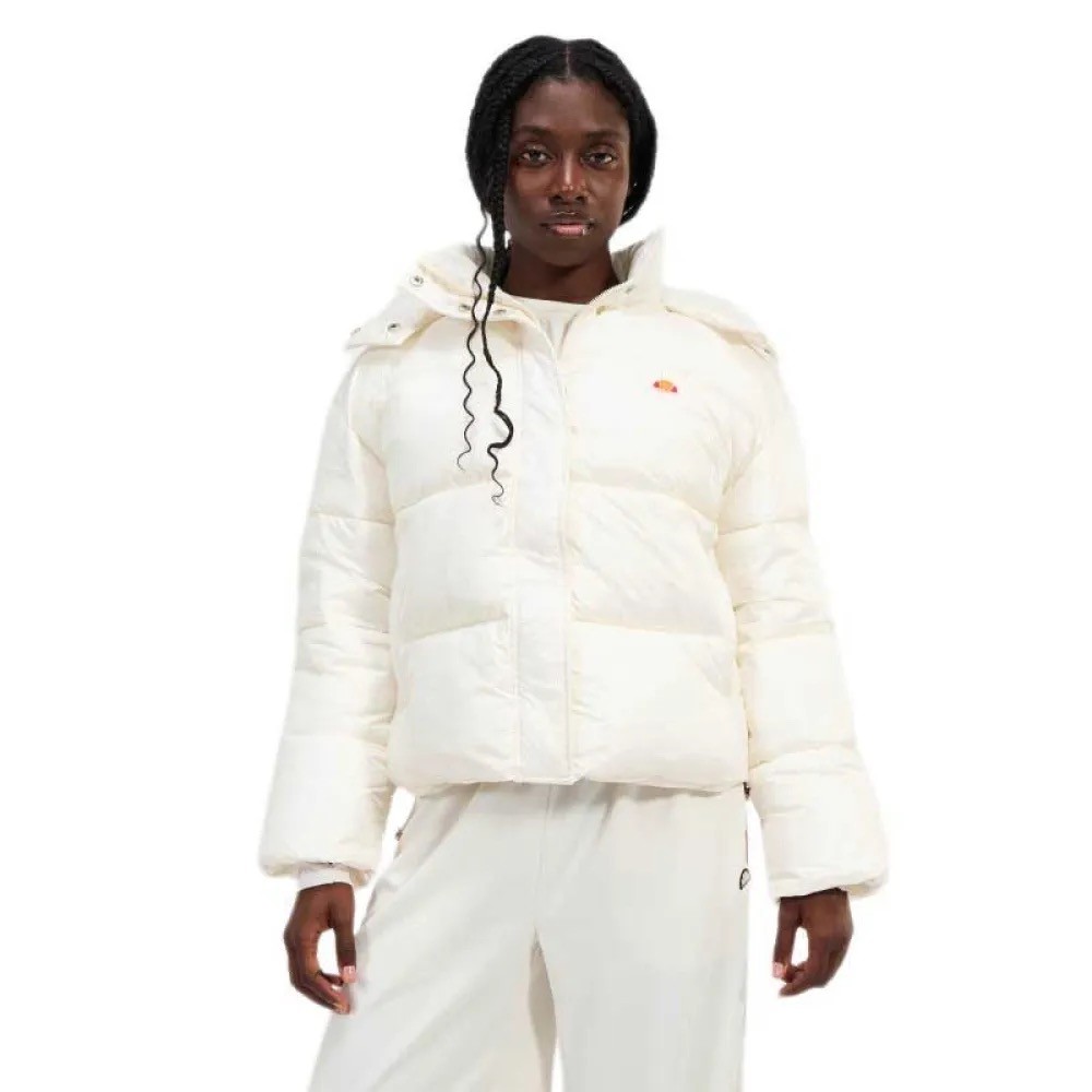 Ellesse Womens Winter Jacket Off White Large EU42 Puffer Hooded