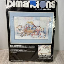 Dimensions No Count Cross Stitch Kit #3915 Attic Treasures VTG 1988 Open Pkg