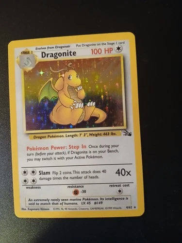 New ListingPokemon Fossil Holo Dragonite #4