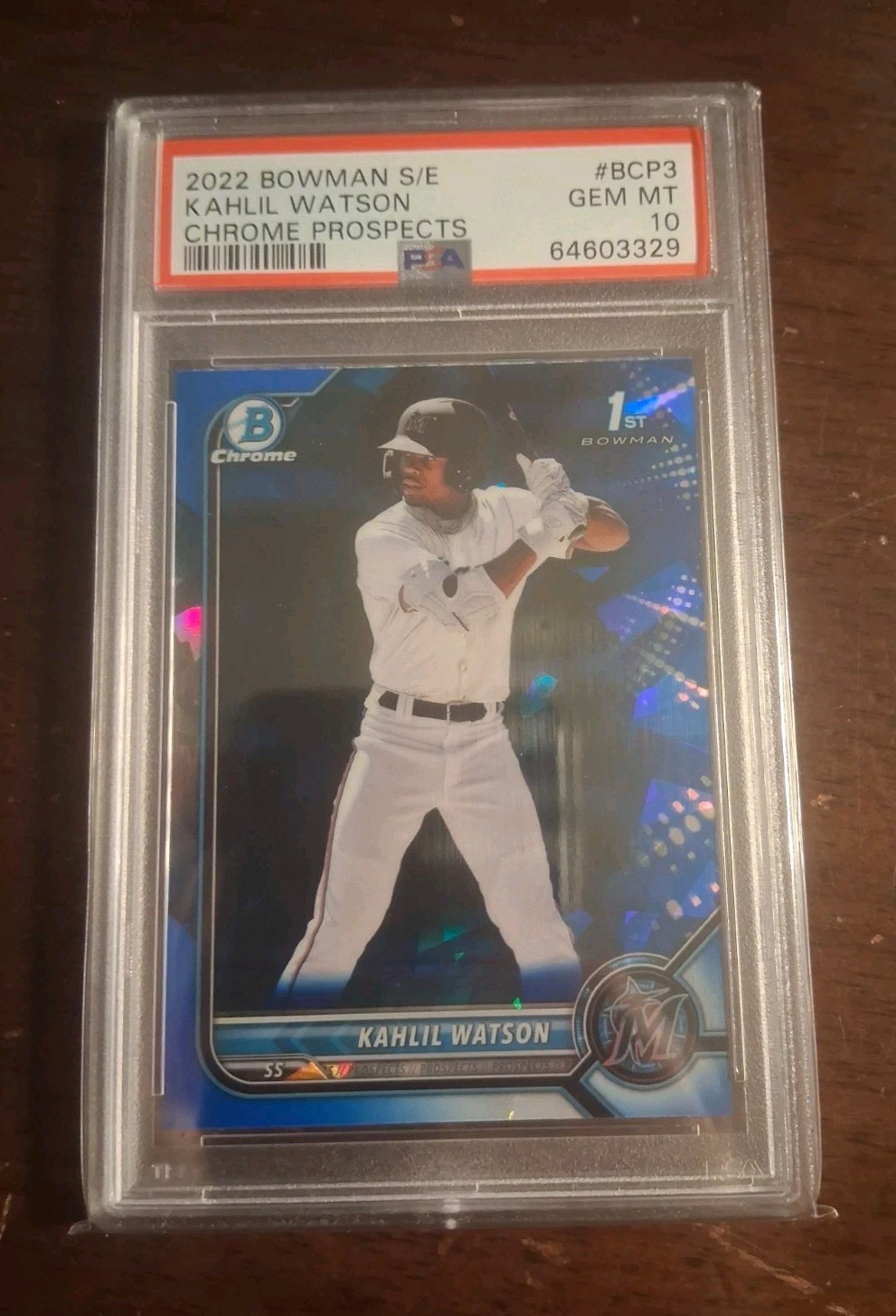 PSA 10 2022 1st Bowman Chrome Sapphire Refractor Kahlil Watson SP Rookie RC 🔥