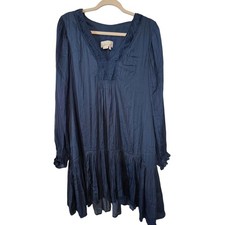 Anthropologie Blue Sabia Flounced Tunic Dress Women's SZ S