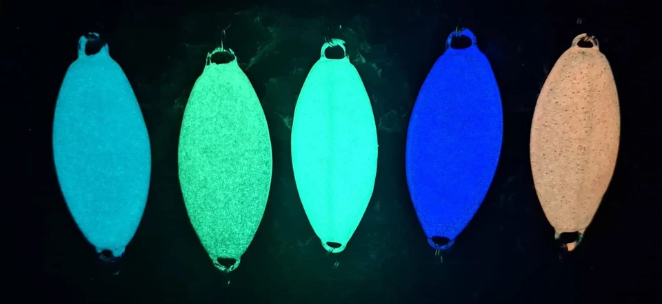 1-1/8 OZ - "Pout Pounder" Super Glow - Cuchara Burbot/Eelpout - ¡Paquete de 5! - 1 de... Foto 2 de 4