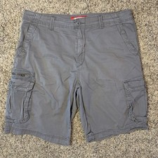 Union Bay Cargo Shorts Mens 36 Waist Gray Pockets Utility Cotton Faded 90s Y2K